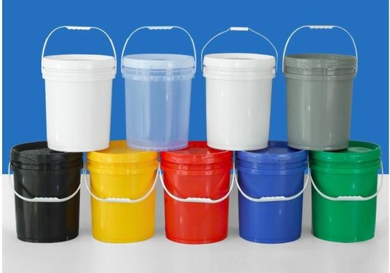 कस्टम लोगो 20L गोल प्लास्टिक बाल्टी ढक्कन संक्षारण प्रतिरोधी के साथ